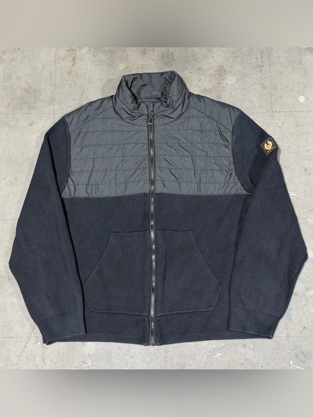 Belstaff Venture Full Zip Cardigan Black Puffer Full Zip Workwear Men’s Size XL